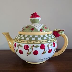Vintage Mary Engelbreit -1998 Enesco Cherries Jubilee Teapot